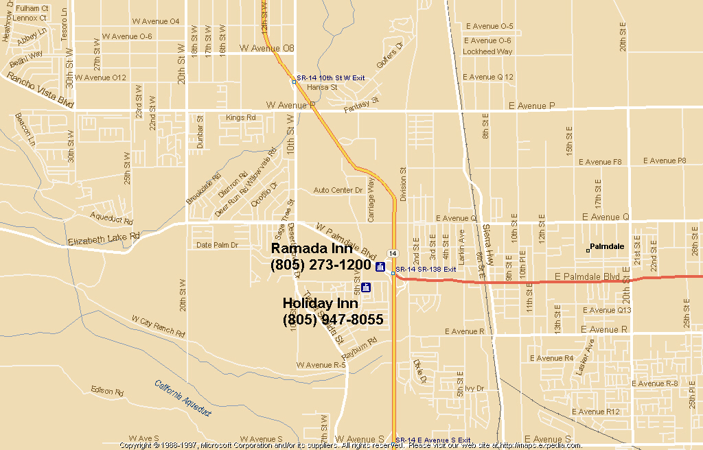 Area map of the Palmdale, Ca. / NASA Dryden Flight Research center (DFRC) area.