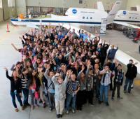Students from the Palmdale Aerospace Academy in Palmdale, Calif., got a first-hand look at NASA's two autonomously operated Global Hawk science aircraft during their field trip to NASA's Dryden Flight Research Center