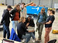 Emily Fischer discusses flight plans with Pilots and Science