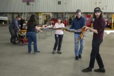  airborne Lunar Spectral Irradiance (air-LUSI) instrument is moved across the hangar floor