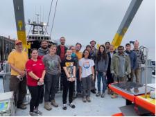 Science team on board the R/V Bold Horizon for the second deployment of the S-MODE mission (10/07/2022). Credit: Erin Czech.