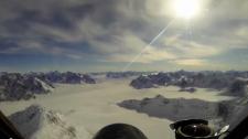 View through the cockpit window during an IceBridge flight. Credits: NASA/IceBridge
