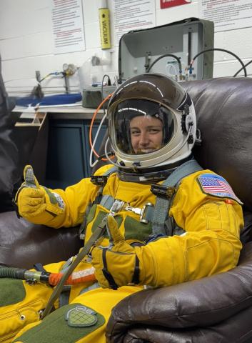 Mallory Y. suiting up for Test Flight #1