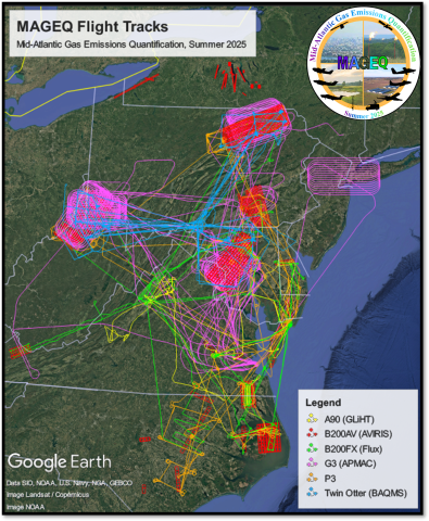 MAGEQ Flight Tracks Map