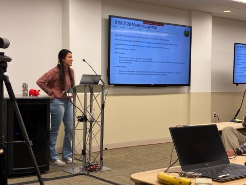 Jaden Ta opening the FarmFlux STM at CSU