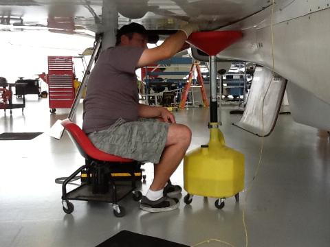 Crew Chief Mike Bereda works on AV-6 (9.29.12)