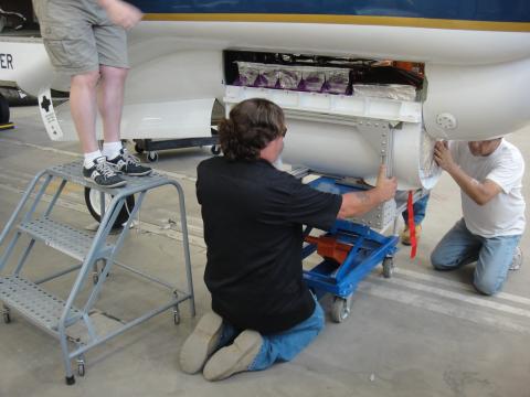 Dryden employee working with CPL instrument (2011)