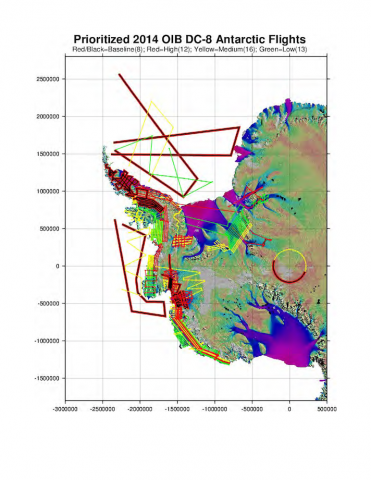 OIB '14 Antarctic Flight Paths