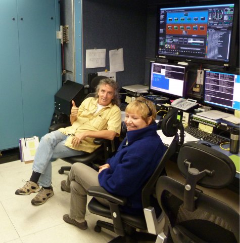 Don Sullivan and Dorothy Patterson in the Global Hawk Payload Mobile Operations Facility at Wallops (Sep 2012)