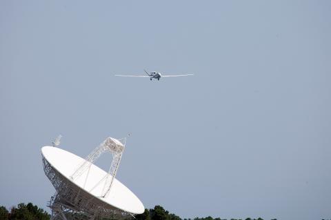 First landing at Wallops with Ku Dish in foreground (2012)