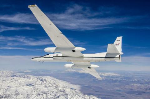 A modified U-2 spy plane will help researchers assess threats to the ozone layer over the United States. NASA PHOTO/CARLA THOMAS