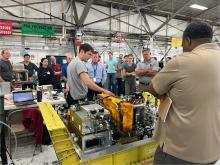 Picture of the day: Gordon Novak explaining the StratCIMS instrument during the Test Readiness Review.