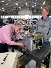 Picture of the day: Fred Moore and Geoff Dutton preparing UCATS for power check.