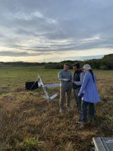 Training in the field for this morning’s flight