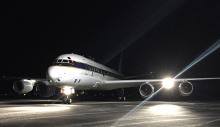 DC-8 arrives in Punta Arenas, Chile