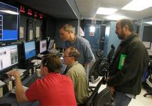 Scott Braun and other scientists in the Payload Mobile Operations Facility (PMOF) (2012)