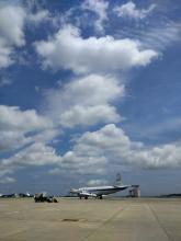 P-3 ORACLES Test Flight - taxing for takeoff