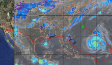 AV-6 ferry flight Dryden to Wallops with loop around TS Leslie, 6-7 Sep 12