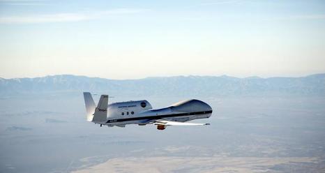 NASA’s Global Hawk aircraft takes off from its base operations in Edwards, California to fly near the equator over the Pacific Ocean in the tropical tropopause layer. 