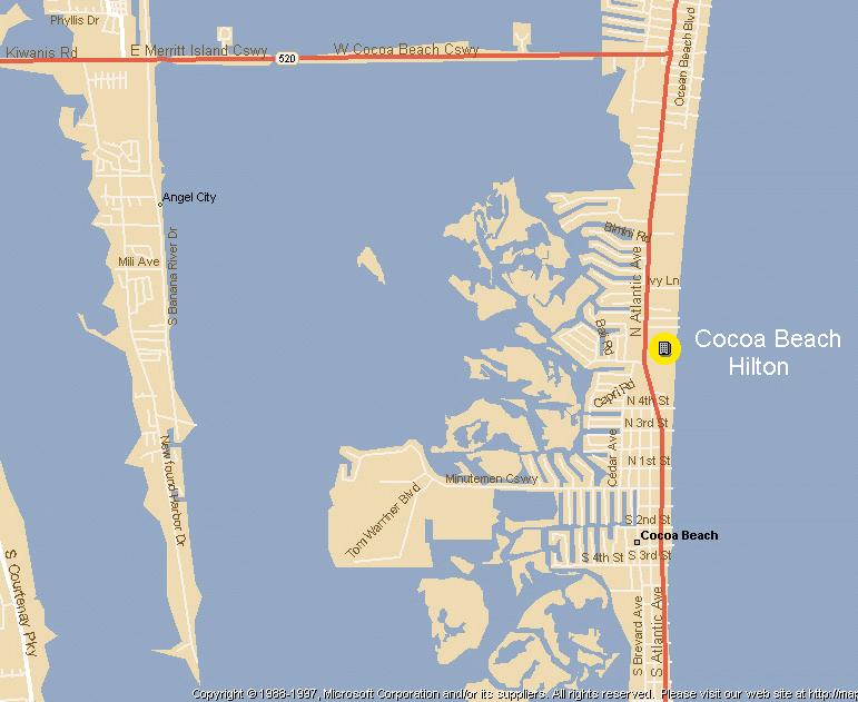 Area map of the Cocoa Beach, Fl. area.
