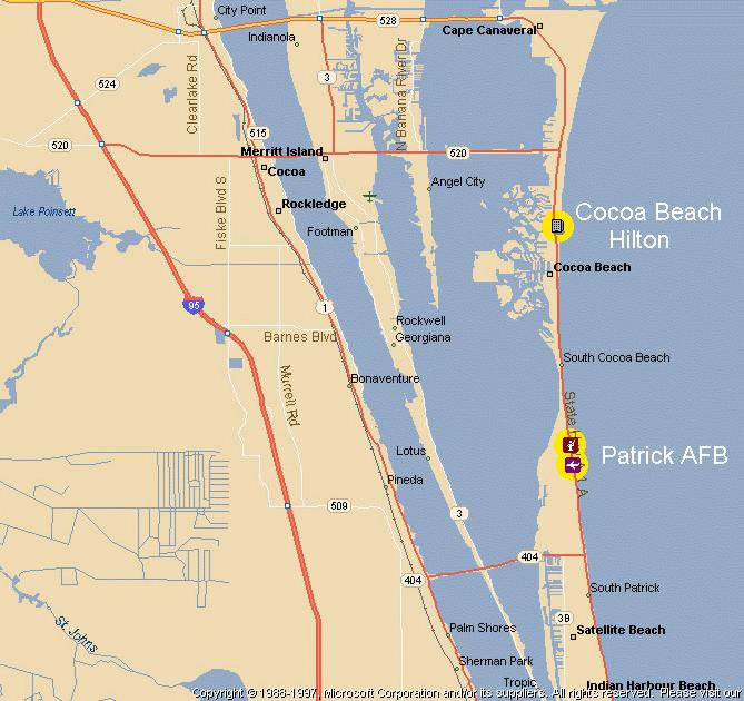 Area map of the Cocoa Beach, Fl.
/ Patrick AFB area.